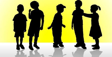 Image of silhouette of children