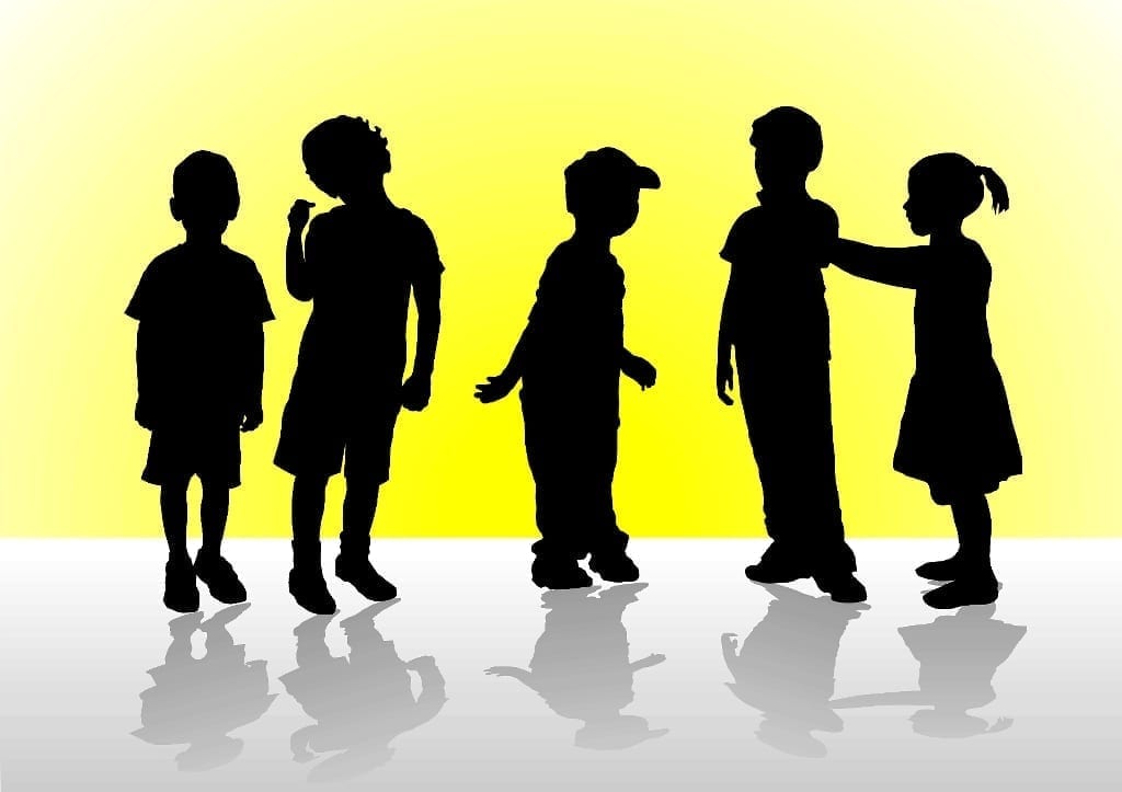 Image of silhouette of children