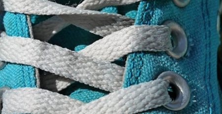 Close up image of sneaker and laces