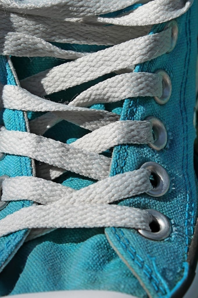 Close up image of sneaker and laces
