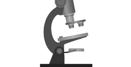 Cartoon rendering of a traditional microscope.