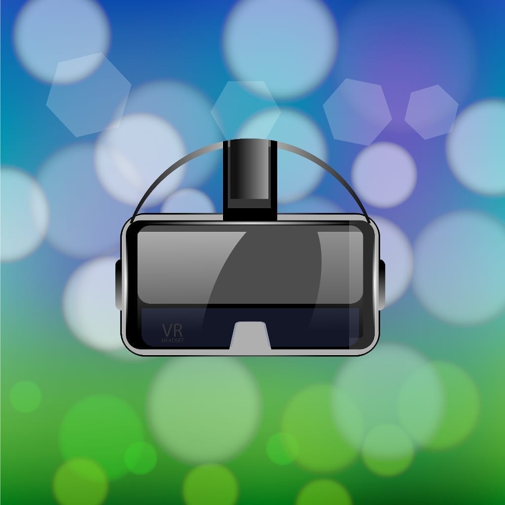 Cartoon rendering of a virtual reality headset