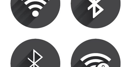 Wi-Fi and Bluetooth network symbols