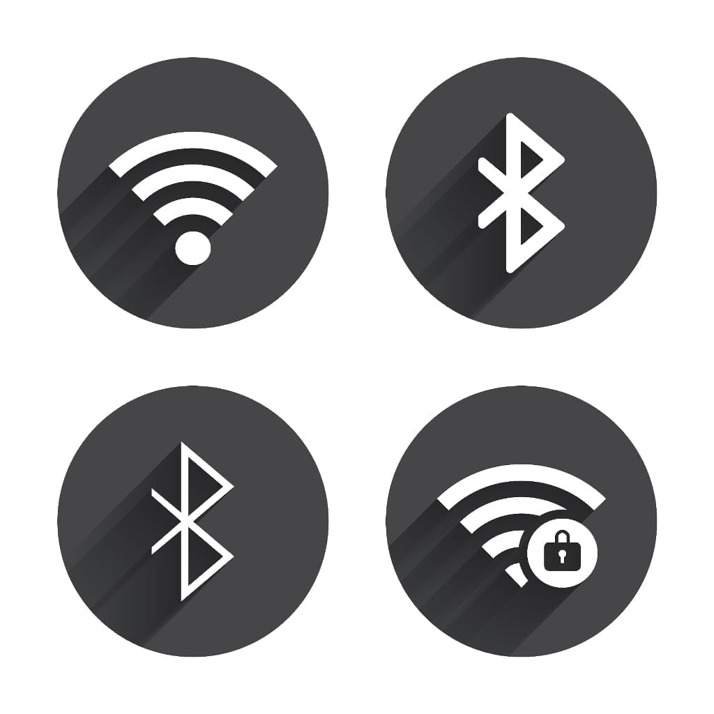 Wi-Fi and Bluetooth network symbols