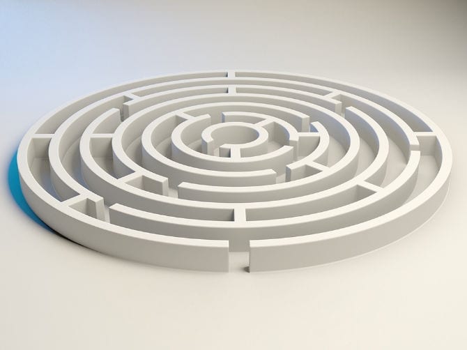 White Round Maze