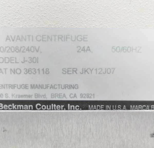 Beckman Avanti J-30I Refrigerated Centrifuge