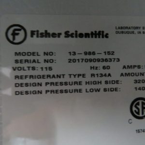 Fisher IsoTemp Flammable Storage Refrigerator °4C 21 cu ft