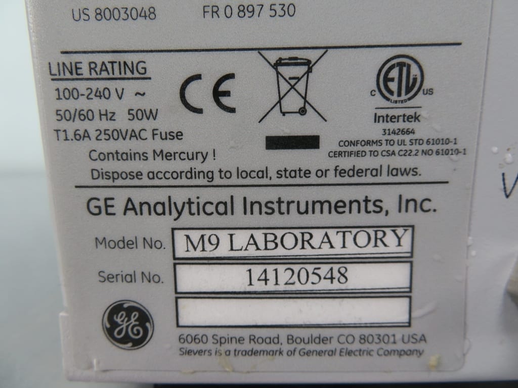 GE Sievers M9 Laboratory TOC Analyzer The Lab World Group