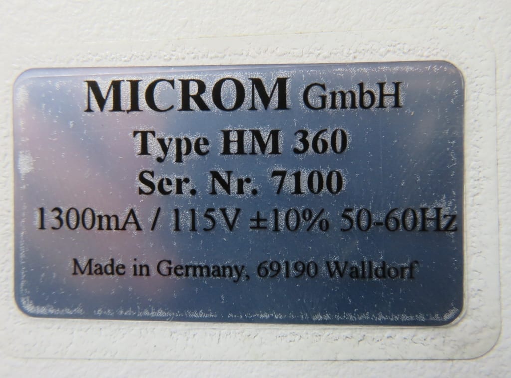 Micro 360 Machine Microm HM360 Automated Rotary Microtome