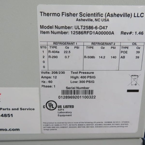 Thermo Revco Elite Plus ULT2586 -86 Freezer