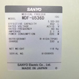 sanyo medical freezer
