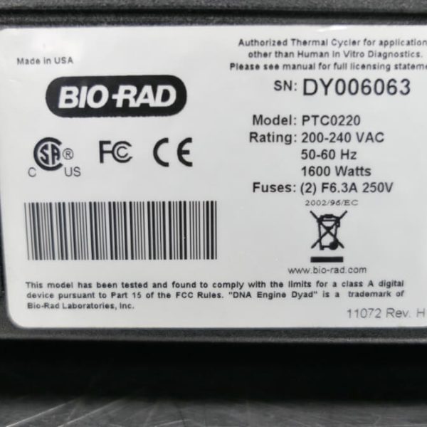 Biorad Thermal Cycler Dyad PTC-220 - The Lab World Group