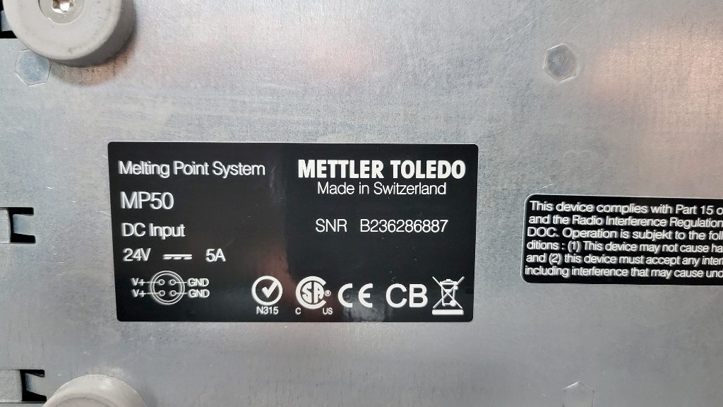 Mettler Toledo MP50 Melting Point System The Lab World Group Mettler Toledo MP50 Melting Point System The Lab World Group