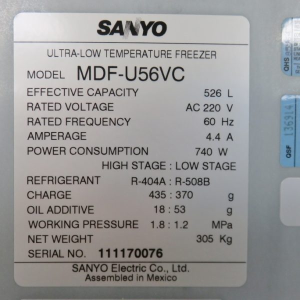 Sanyo Ultra Low Freezer VIP - The Lab World Group
