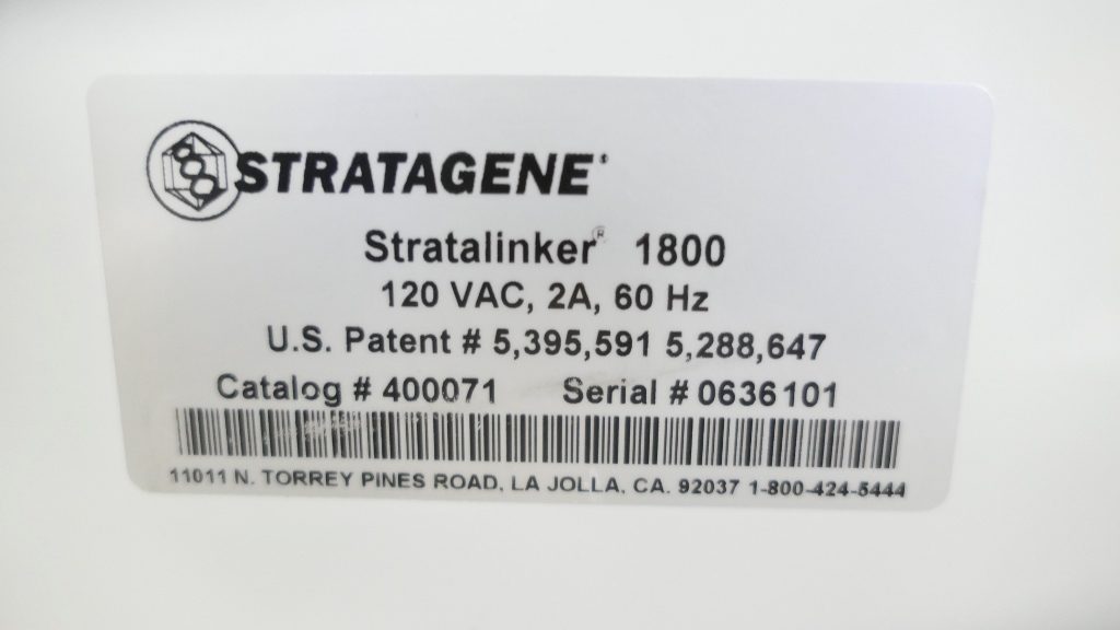 Stratagene 1800 UV Crosslinker The Lab World Group