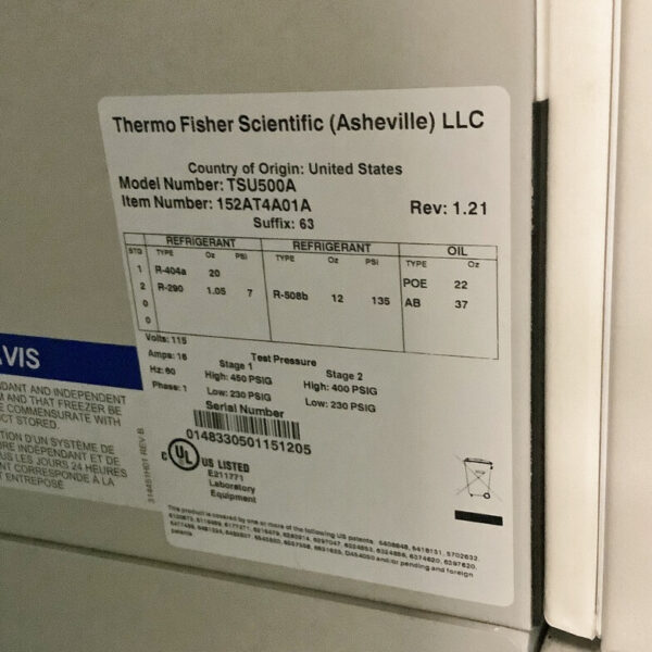 Thermo -80 Freezer TSU500A - The LabWorld Group