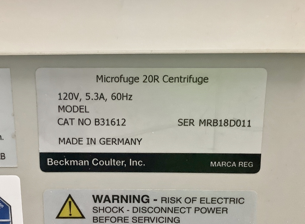 Beckman Microfuge 20R Centrifuge - The Lab World Group