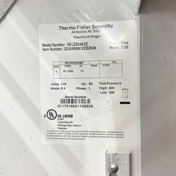 Thermo Refrigerator Revco 4°C REL2304A - The Lab World Group