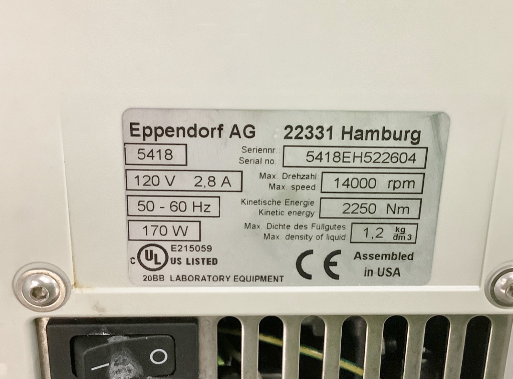 Eppendorf 5418 Centrifuge - The Lab World Group