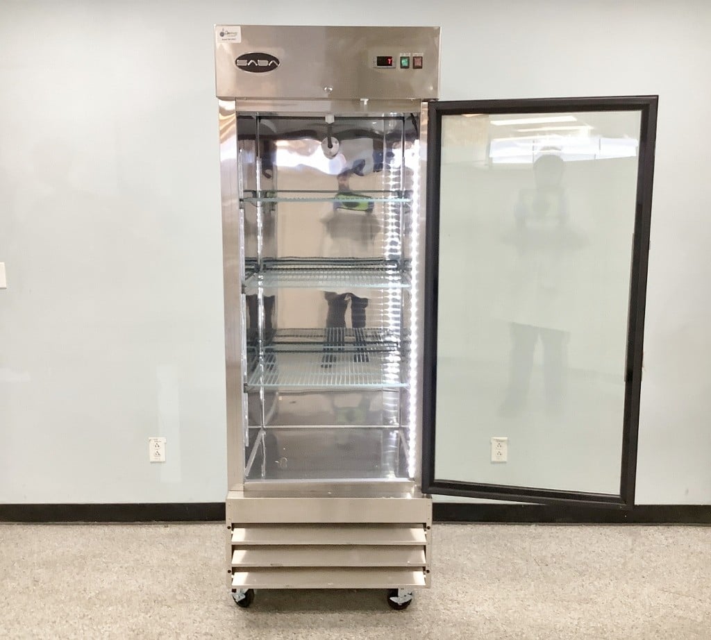 Saba Reach in Swing Glass Door Refrigerator - The Lab World Group